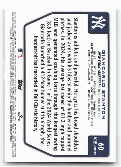 2025 Topps #60 Giancarlo Stanton Flagship Collection (Series Two)