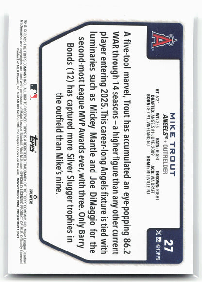 2025 Topps #27 Mike Trout Flagship Collection (Series Two)