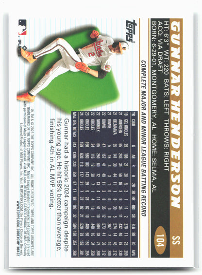 2025 Topps Archives #104 Gunnar Henderson