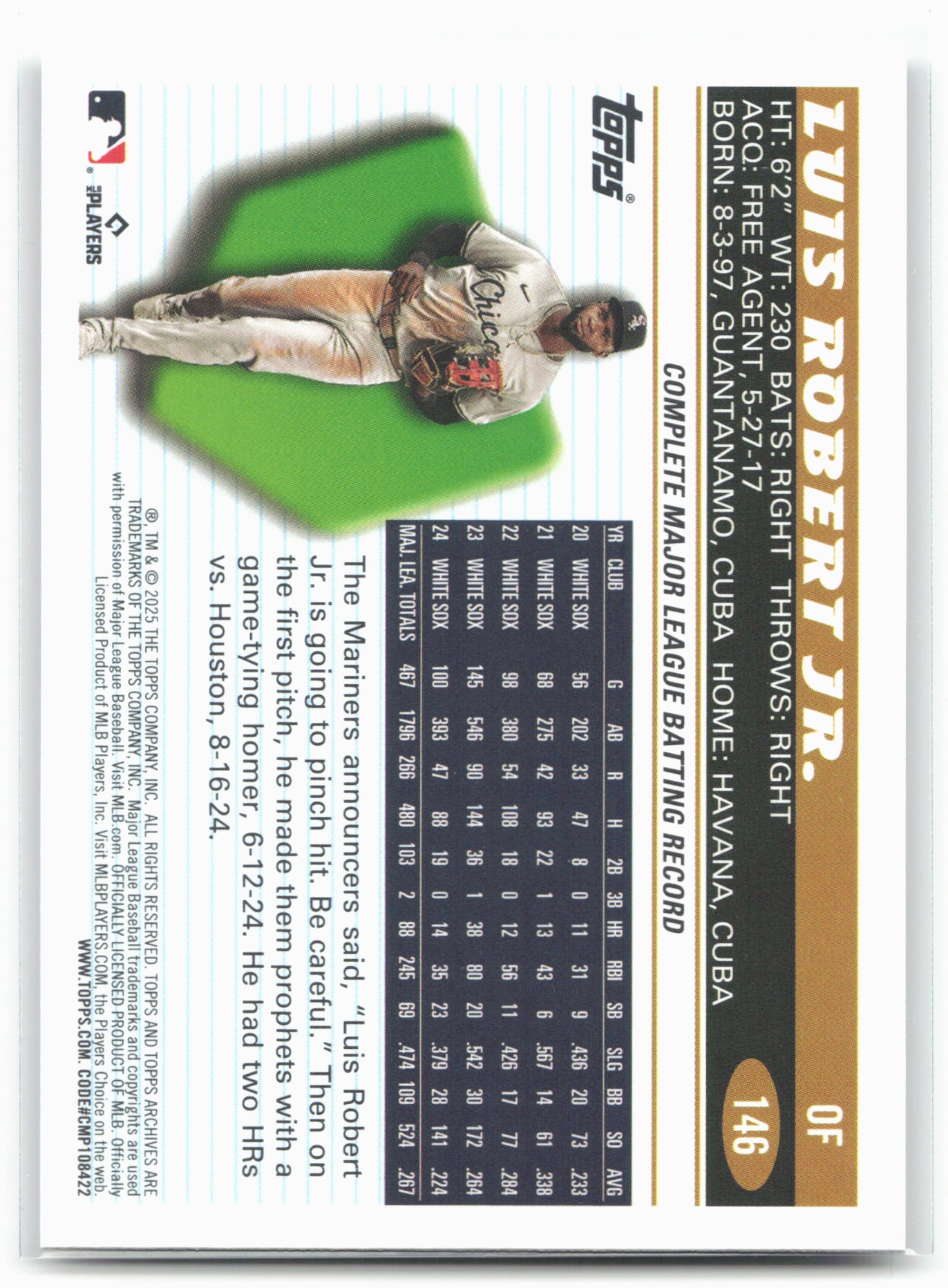 2025 Topps Archives #146 Luis Robert Jr.