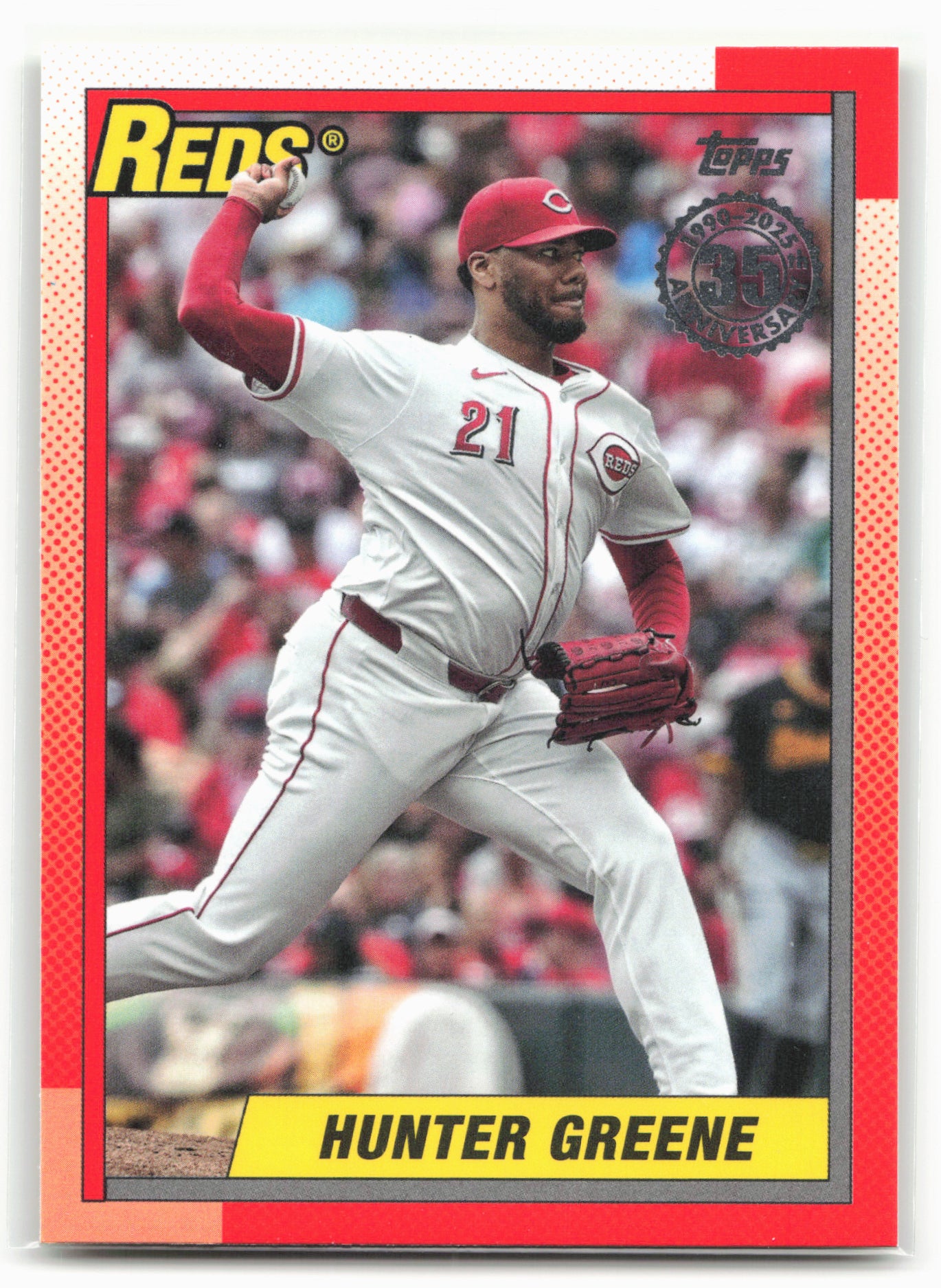 2025 Topps #90B2-6 Hunter Greene 1990 Topps Baseball 35th Anniversary