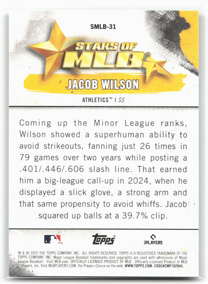 2025 Topps #SMLB-31 Jacob Wilson Stars of MLB 28930