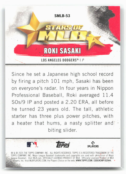 2025 Topps #SMLB-53 Roki Sasaki Stars of MLB 28931