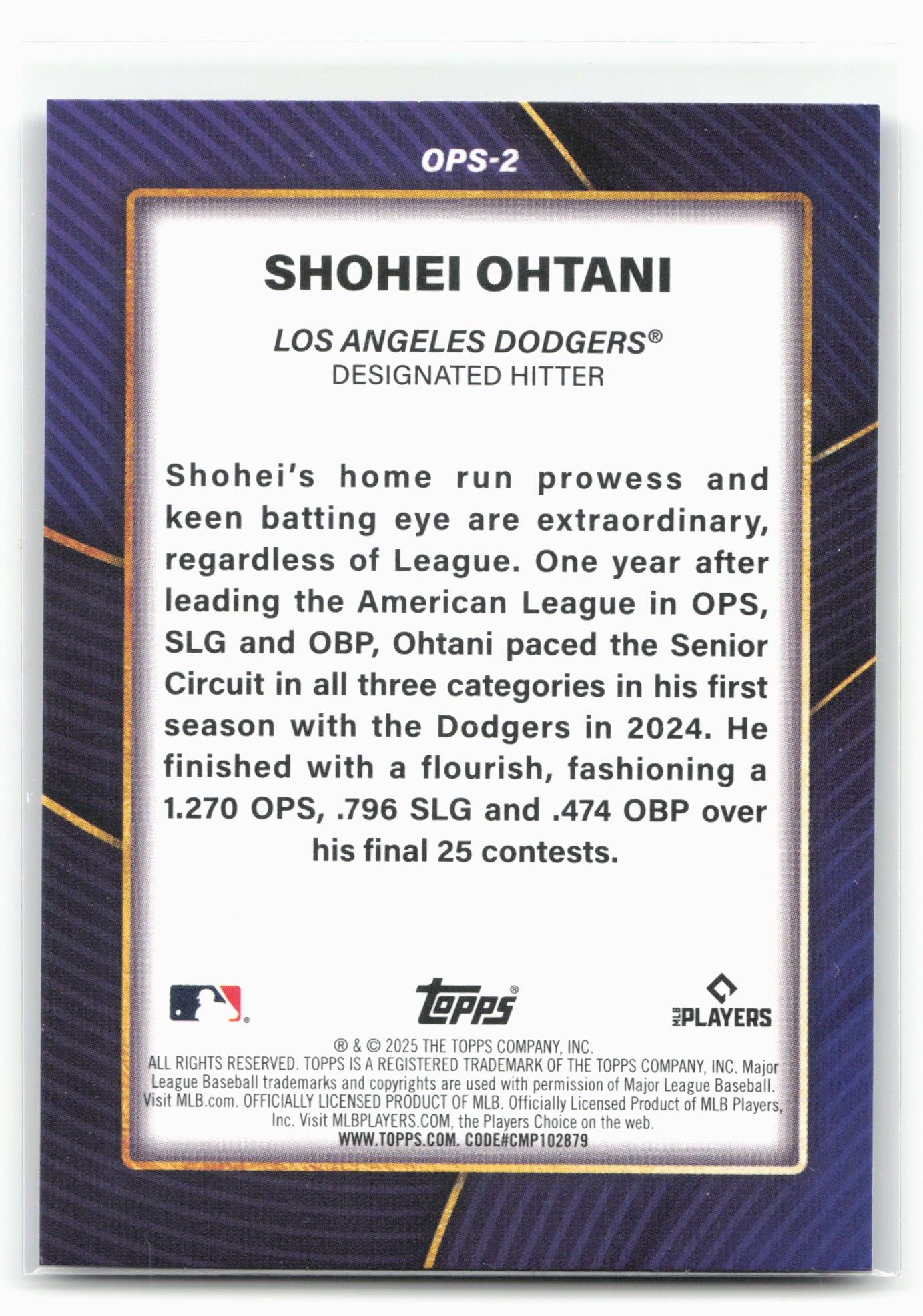 2025 Topps #OPS-2 Shohei Ohtani OPS Leaders 28932