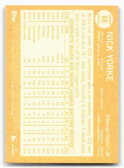 2025 Topps Archives #68 Nick Yorke