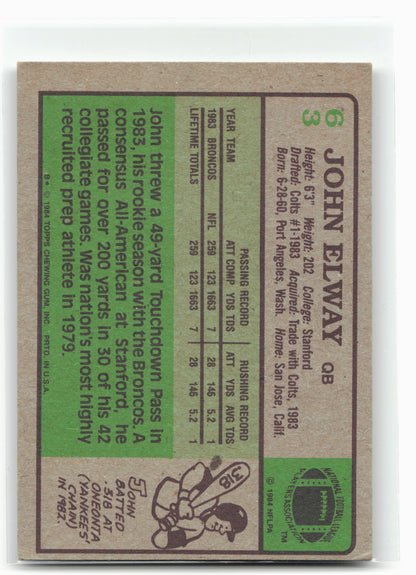 1984 Topps #63 John Elway