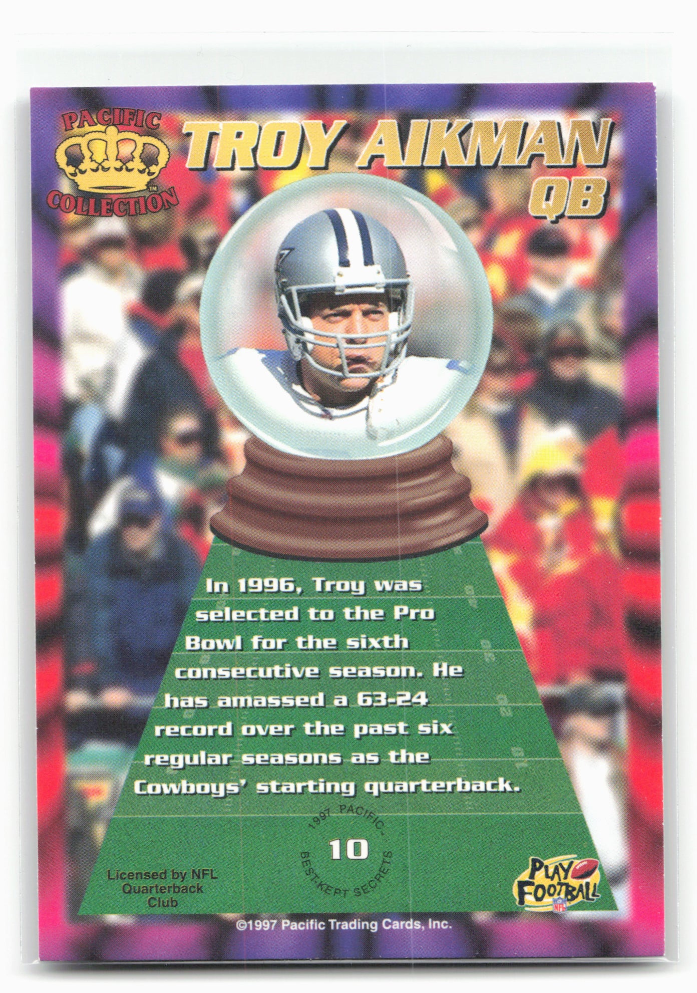 1997 Pacific Dynagon Prism #10 Troy Aikman Best Kept Secrets 28989