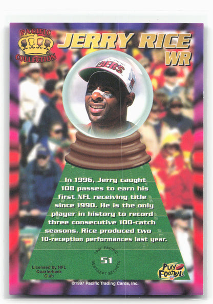 1997 Pacific Dynagon Prism #51 Jerry Rice Best Kept Secrets 28992