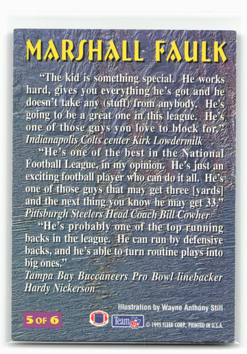1995 Fleer #5 Marshall Faulk Pro-Visions 28994
