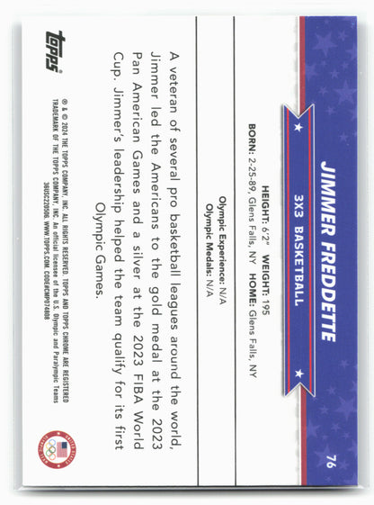 2024 Topps Chrome U.S. Olympics & Paralympic Hopefuls #76 Jimmer Fredette