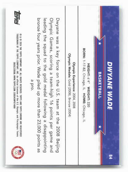 2024 Topps Chrome U.S. Olympics & Paralympic Hopefuls #84 Dwyane Wade