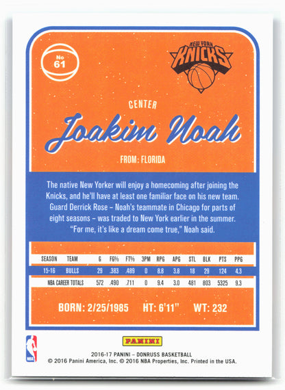 2016-17 Donruss #61 Joakim Noah 29024