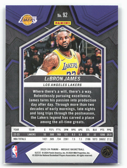 2023-24 Panini Mosaic #92 LeBron James 29026