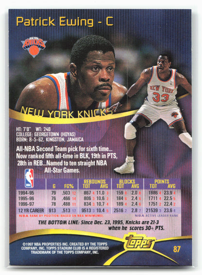 1997-98 Stadium Club #87 Patrick Ewing 29027