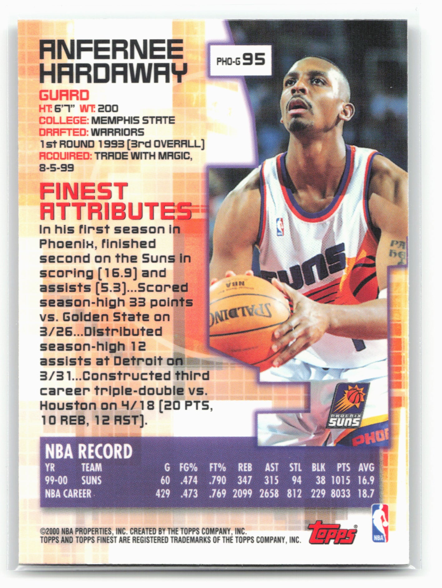 2000-01 Finest #95 Anfernee Hardaway 29028
