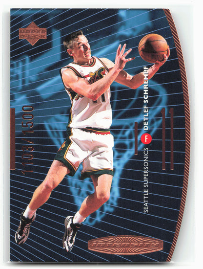 1998-99 Upper Deck #I20 Detlef Schrempf Intensity Tier 1 (Quantum Bronze) #/1500