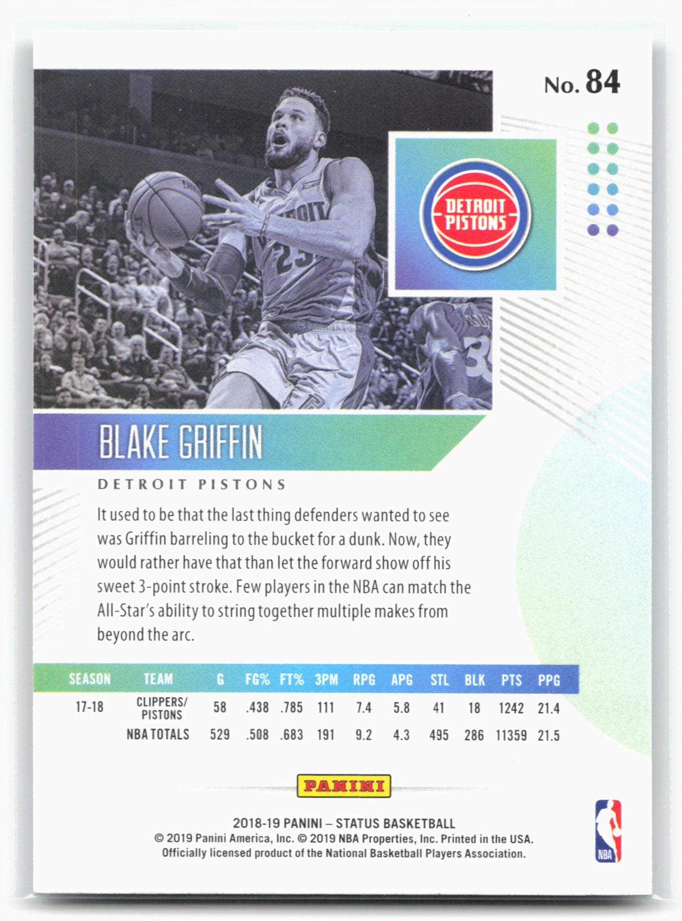 2018-19 Panini Status #84 Blake Griffin Green