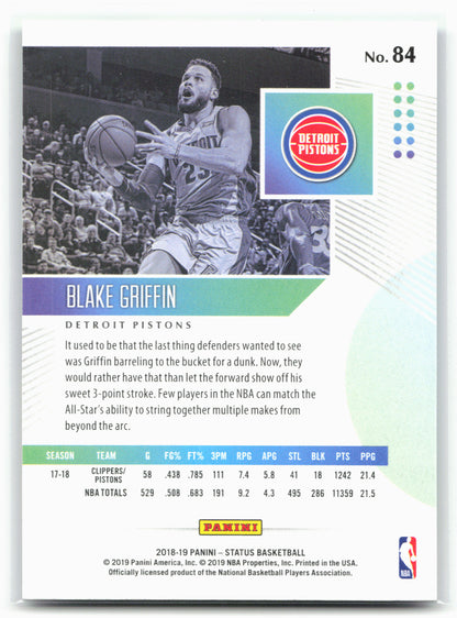 2018-19 Panini Status #84 Blake Griffin Green