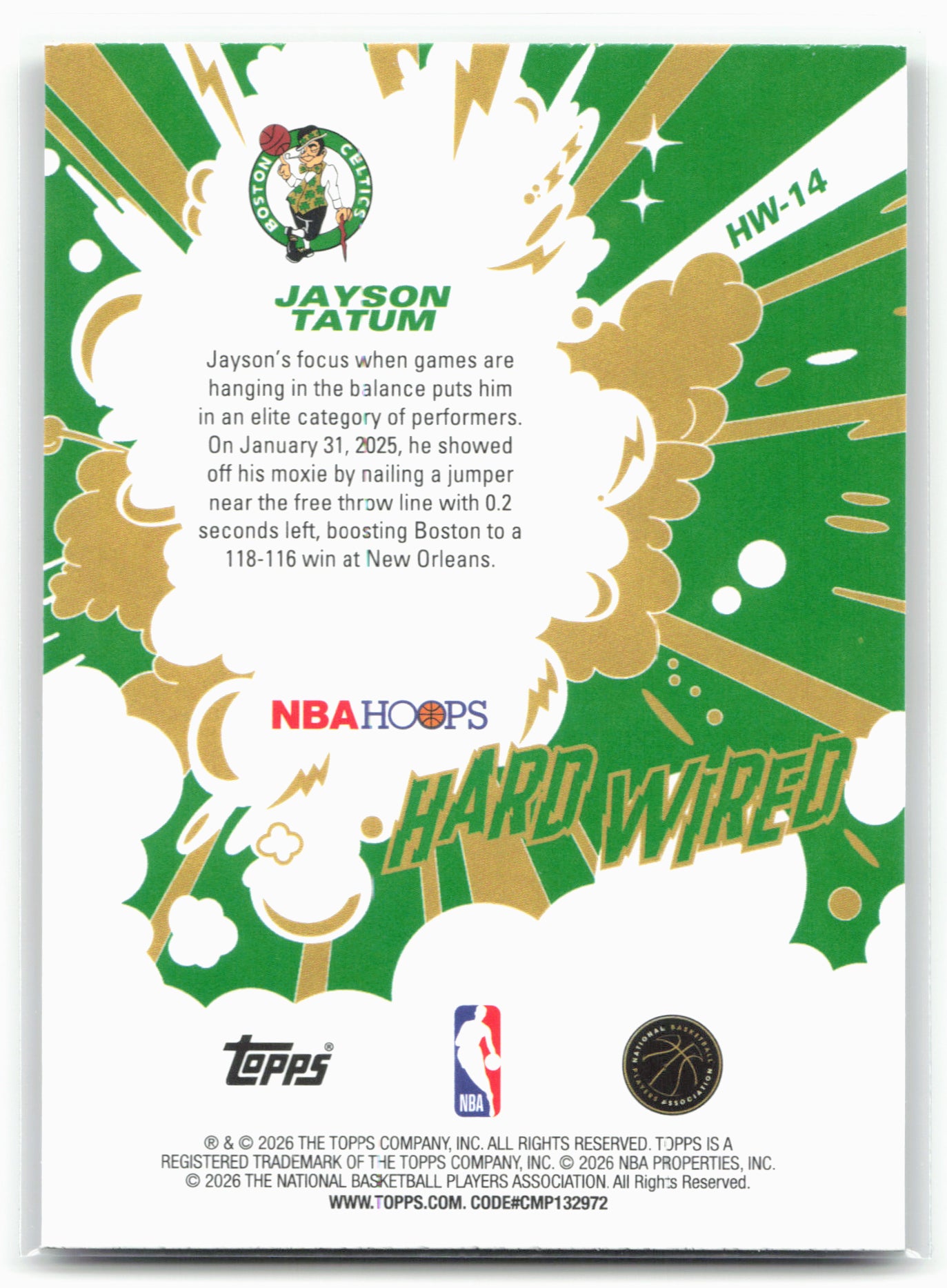2025-26 Hoops #HW-14 Jayson Tatum Hard Wired