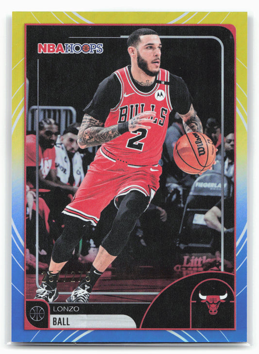 2025-26 Hoops #98 Lonzo Ball Rainbow Blue & Yellow #/275