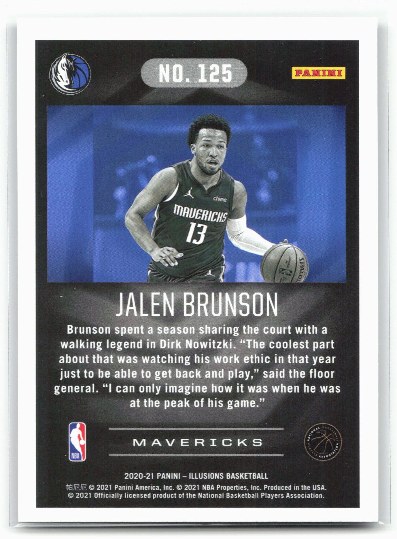 2020-21 Panini Illusions #125 Jalen Brunson 29056