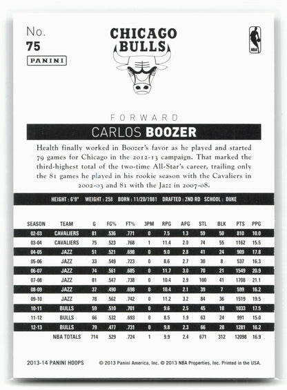 2013-14 Hoops #75 Carlos Boozer Gold 29060