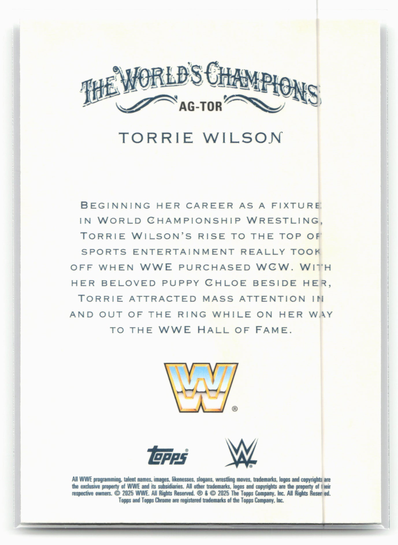 2025 Topps Chrome WWE #AG-TOR Torrie Wilson Allen & Ginter 29068