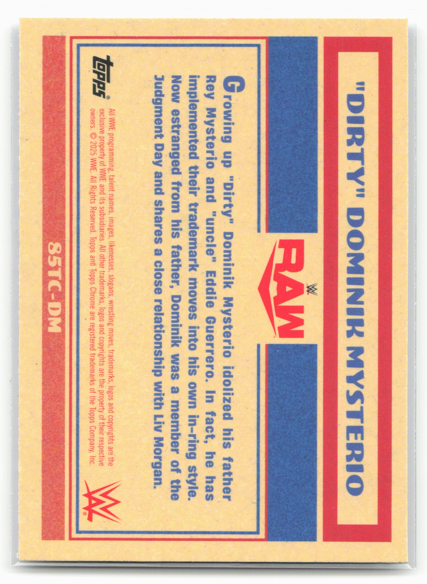2025 Topps Chrome WWE #85TC-DM “Dirty” Dom Mysterio 1985 Topps Current 29072
