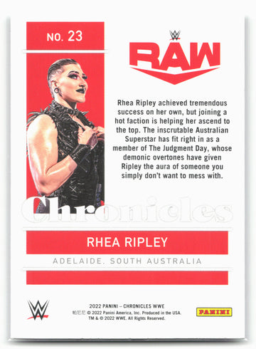 2022 Panini Chronicles WWE #23 Rhea Ripley 29073
