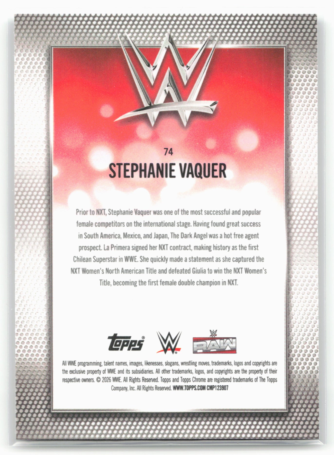 2026 Topps Chrome WWE #74 Stephanie Vaquer X-Fractor