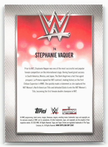 2026 Topps Chrome WWE #74 Stephanie Vaquer X-Fractor