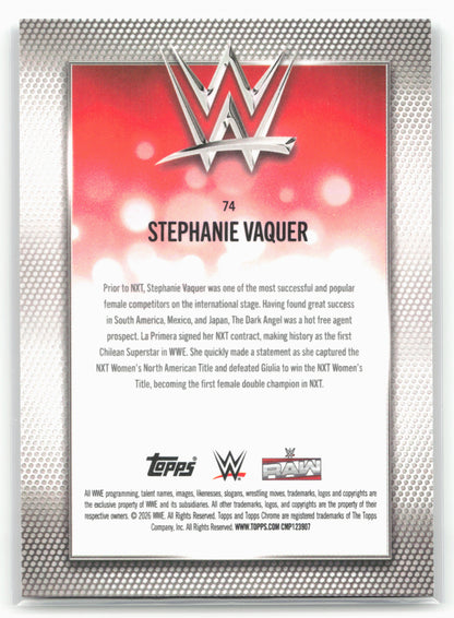 2026 Topps Chrome WWE #74 Stephanie Vaquer X-Fractor