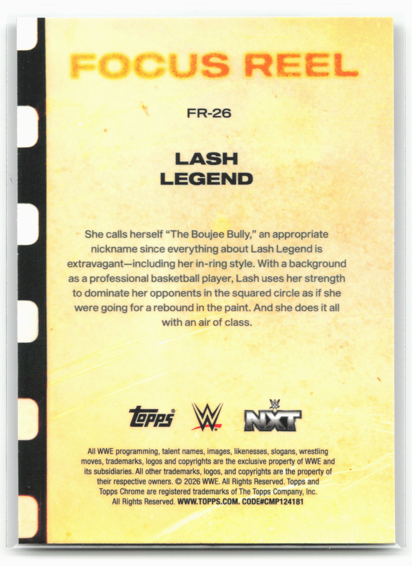 2026 Topps Chrome WWE #FR-26 Lash Legend Focus Reel