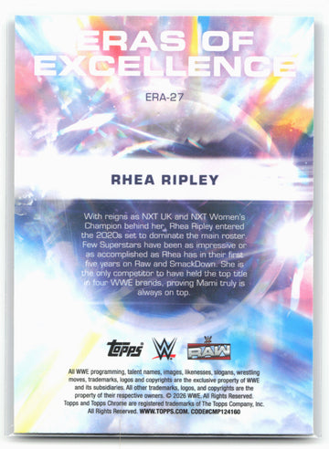 2026 Topps Chrome WWE #ERA-27 Rhea Ripley Eras of Excellence 29079