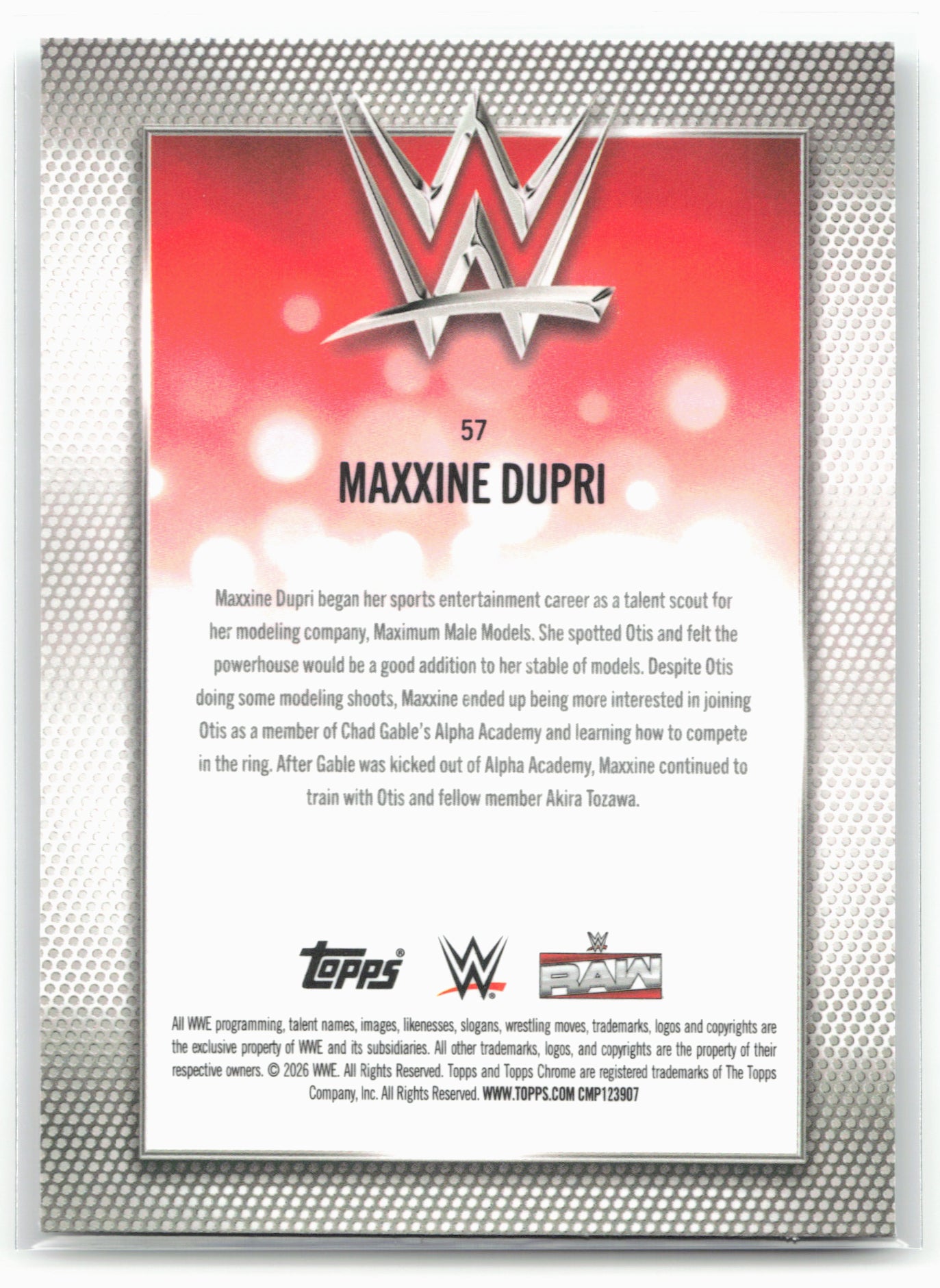 2026 Topps Chrome WWE #57 Maxxine Dupri X-Fractor