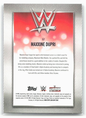2026 Topps Chrome WWE #57 Maxxine Dupri X-Fractor