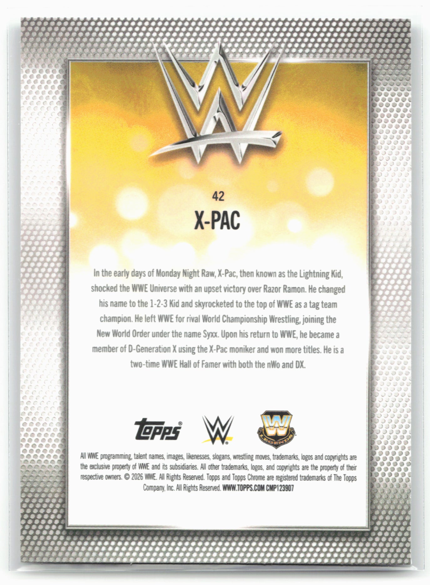 2026 Topps Chrome WWE #42 X-Pac X-Fractor