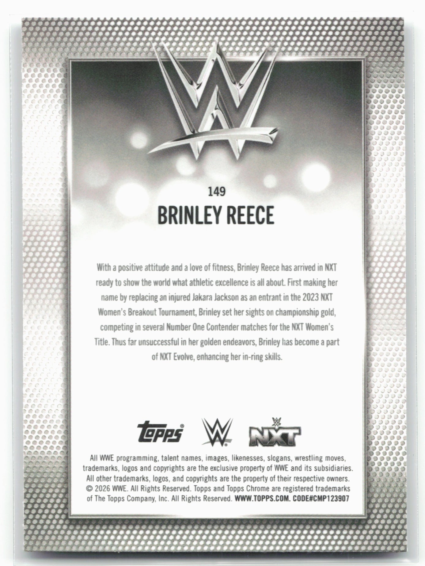 2026 Topps Chrome WWE #149 Brinley Reece X-Fractor