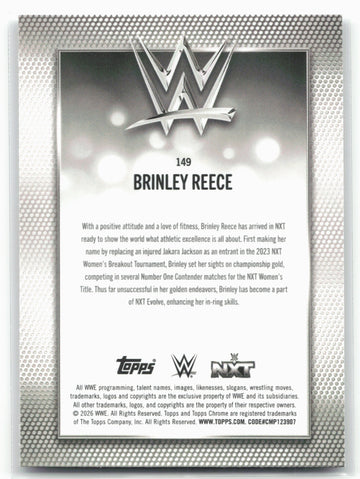 2026 Topps Chrome WWE #149 Brinley Reece X-Fractor
