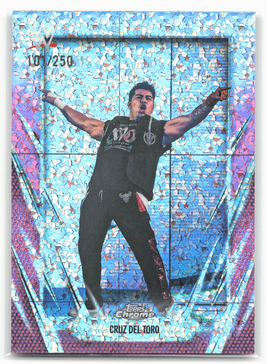 2026 Topps Chrome WWE #179 Cruz Del Toro Pink Mini-Diamonds Refractor