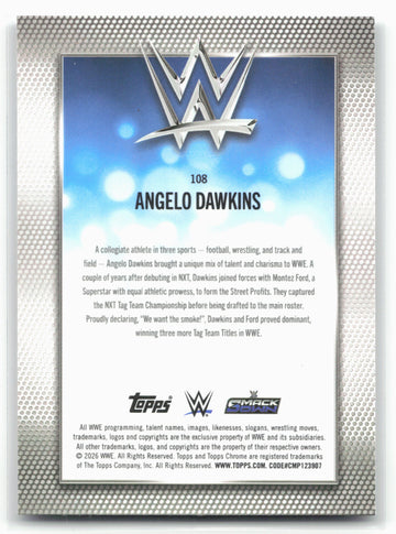 2026 Topps Chrome WWE #108 Angelo Dawkins X-Fractor