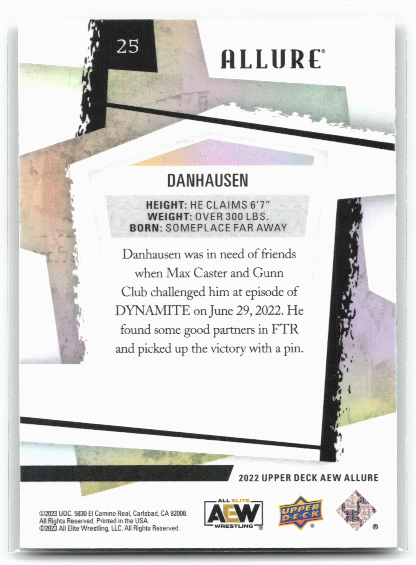 2022 Upper Deck Allure AEW #25 Danhausen 29096