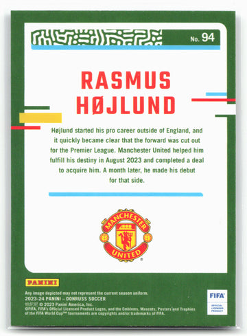 2023-24 Donruss #94 Rasmus Hojlund Optic 29099