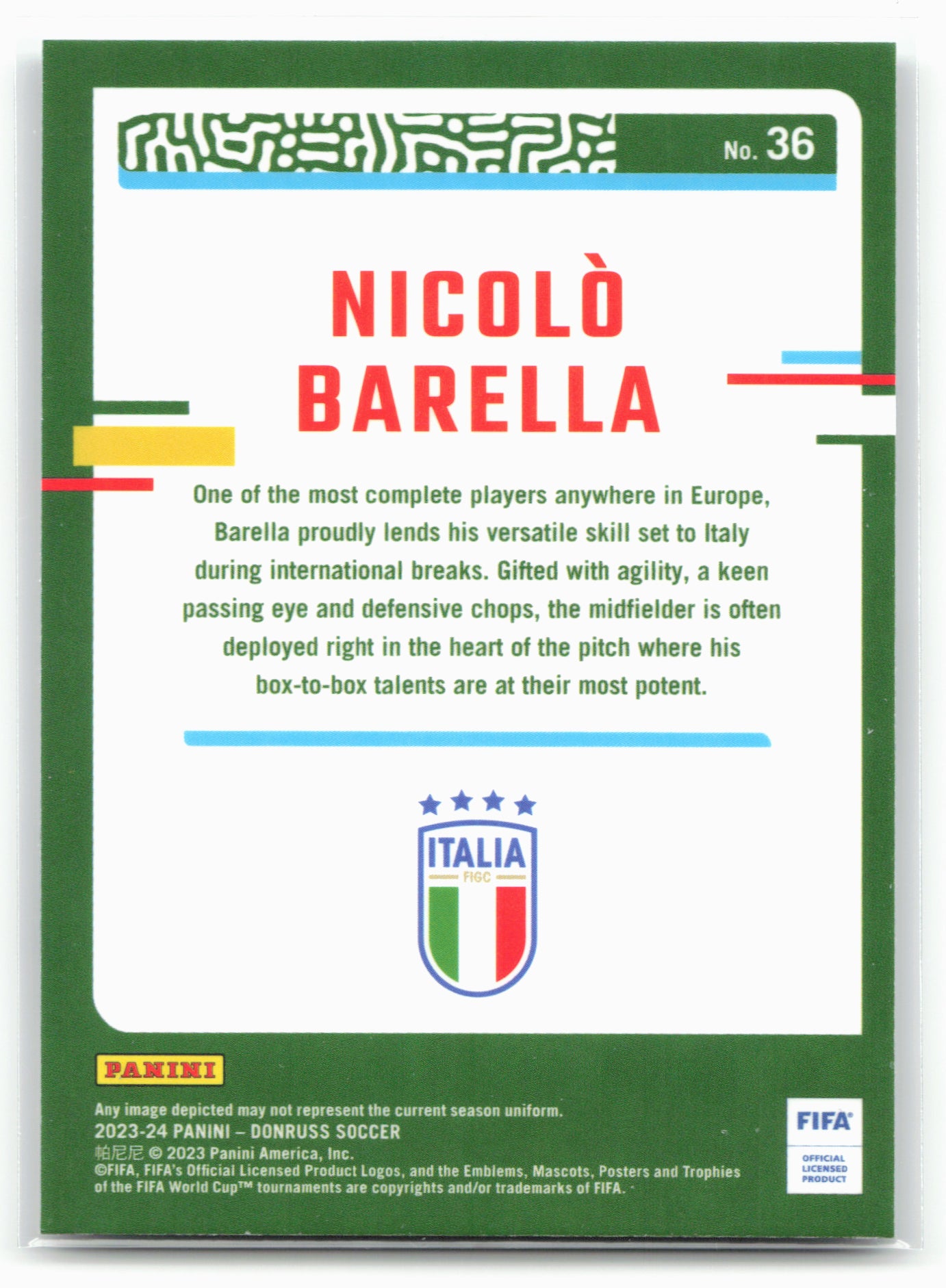2023-24 Donruss #36 Nicolo Barella Optic 29100