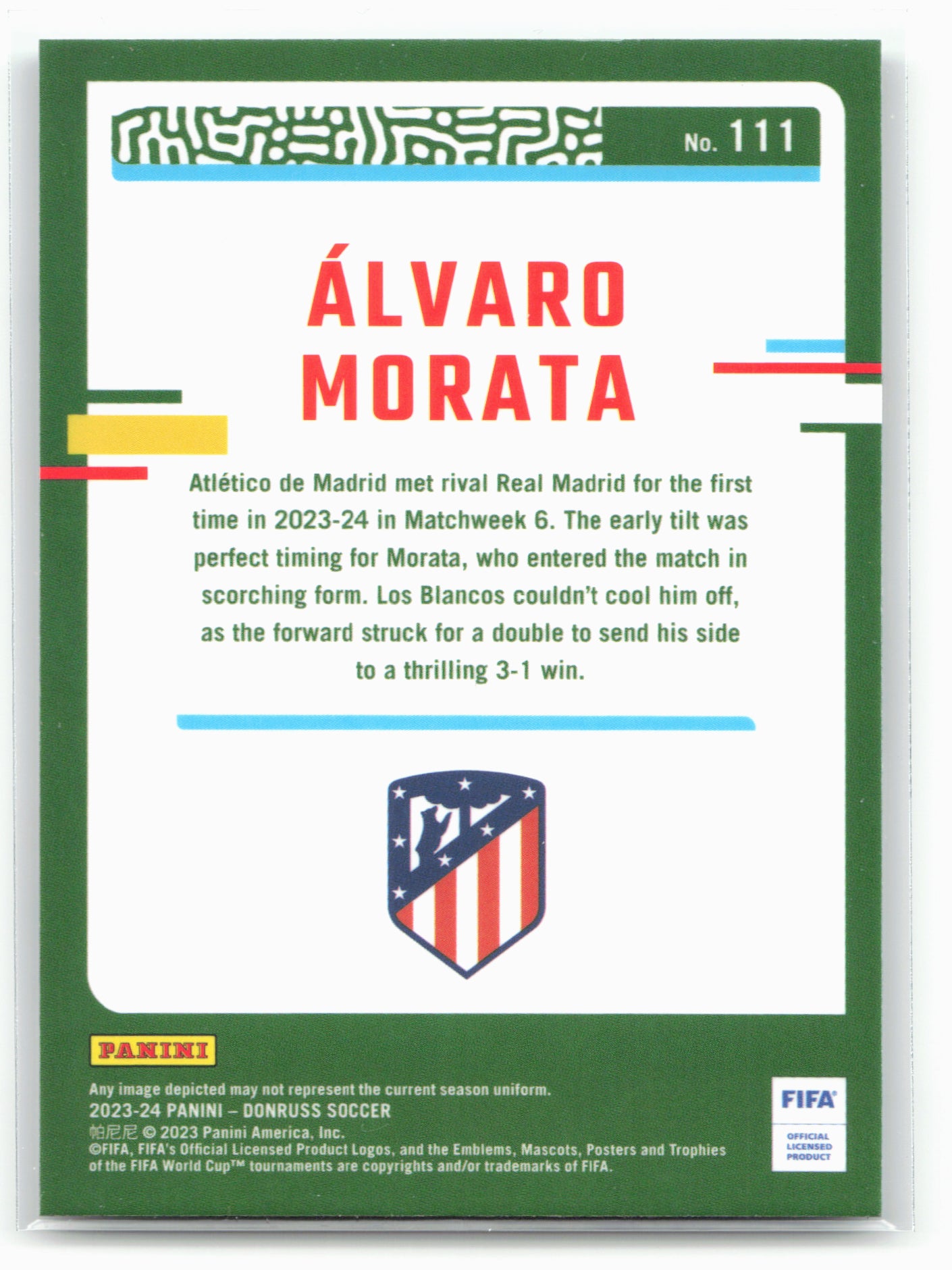 2023-24 Donruss #111 Alvaro Morata Optic 29105