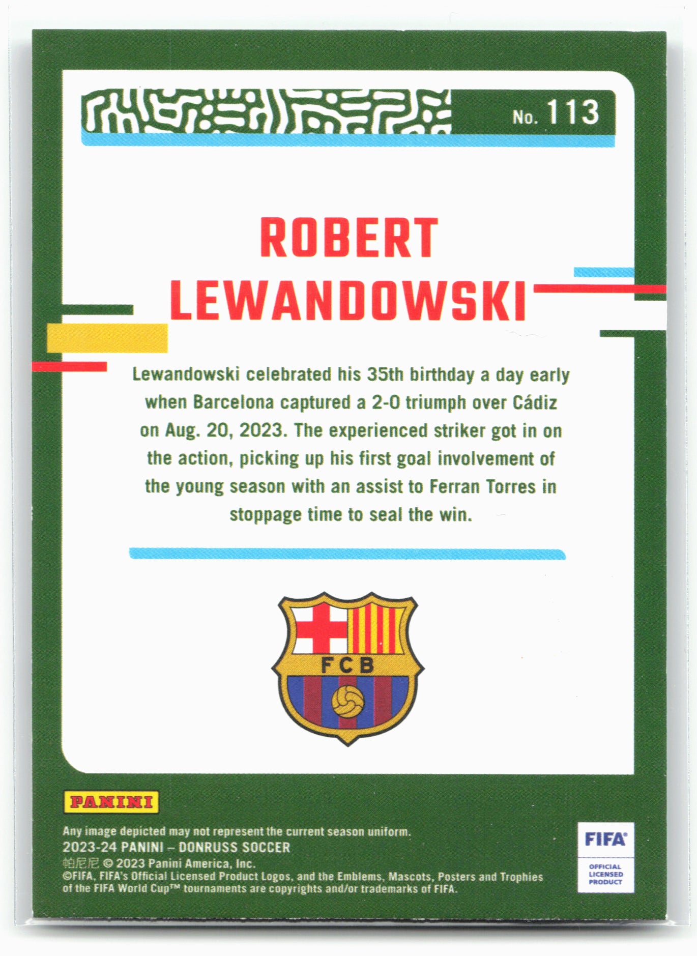 2023-24 Donruss #113 Robert Lewandowski Silver 29109
