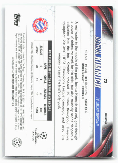 2023-24 Topps Chrome UEFA Club Competitions #72 Joshua Kimmich Refractor 29110