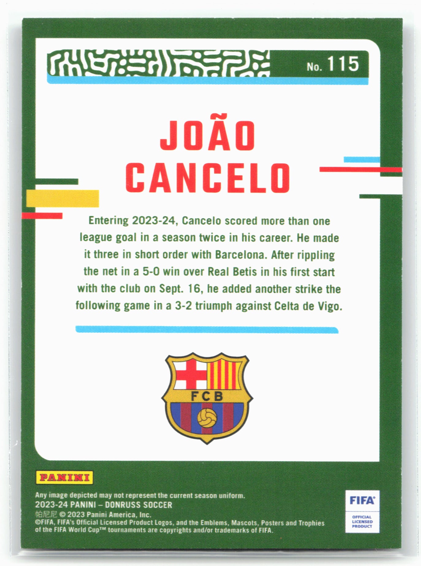 2023-24 Donruss #115 Joao Cancelo Silver 29111