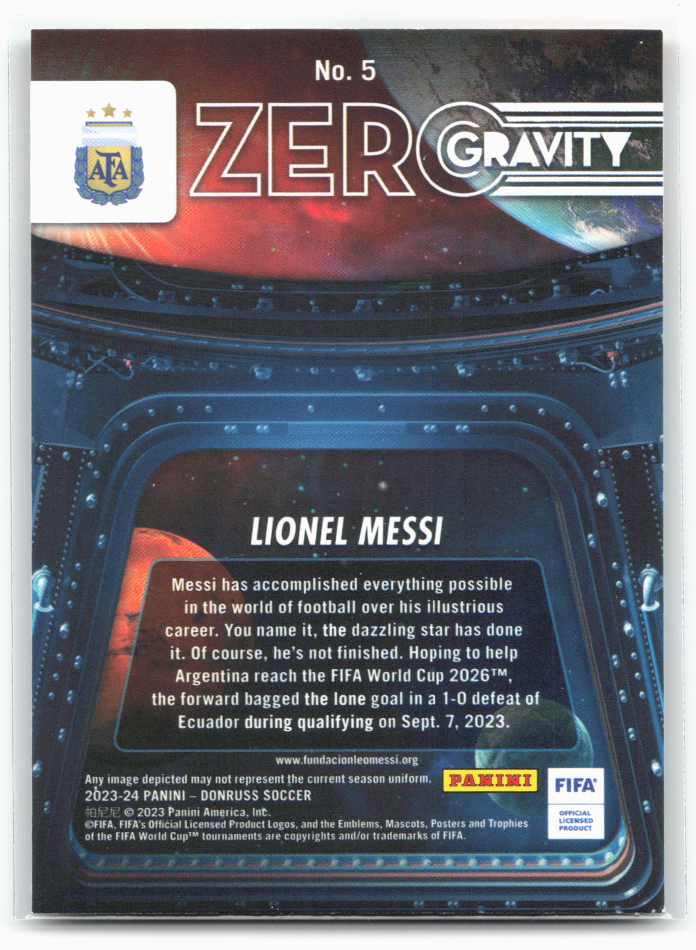 2023-24 Donruss #5 Lionel Messi Zero Gravity 29113