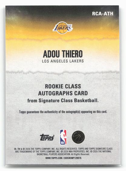2025-26 Topps Signature Class #RCA-ATH Adou Thiero Rookie Class Autographs